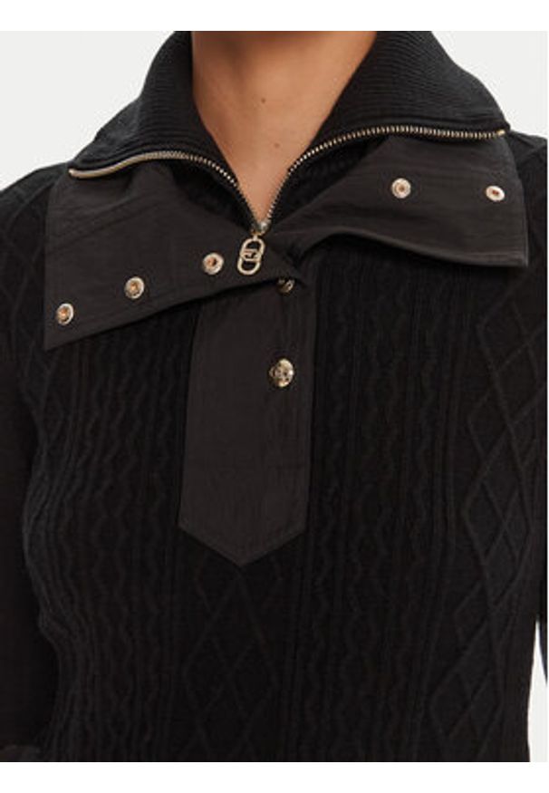 Liu Jo Sport Sweter TF5039 MS75L Czarny Regular Fit. Kolor: czarny. Materiał: syntetyk. Styl: sportowy