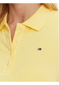 TOMMY HILFIGER - Tommy Hilfiger Sukienka codzienna WW0WW43228 Żółty Slim Fit. Okazja: na co dzień. Kolor: żółty. Materiał: bawełna. Typ sukienki: proste. Styl: casual #4