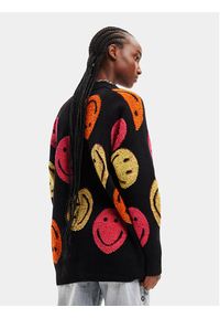 Desigual Sweter 23WWJF86 Czarny Oversize. Kolor: czarny. Materiał: bawełna