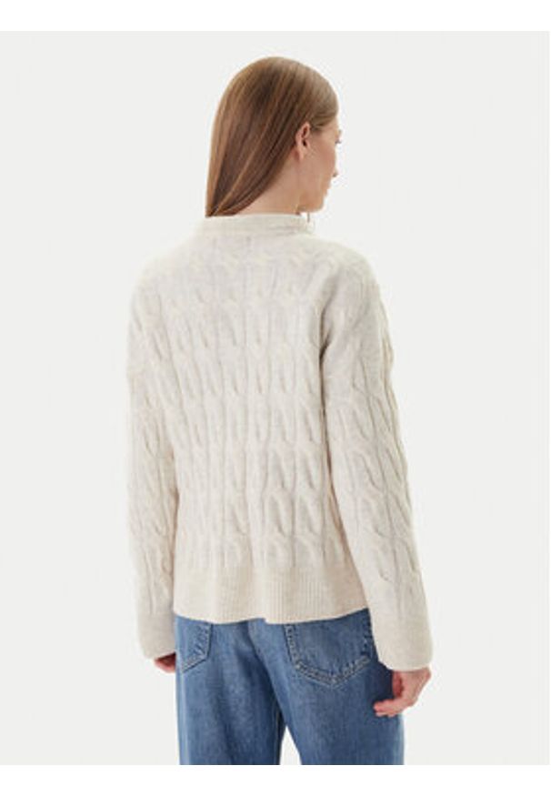 TOMMY HILFIGER - Tommy Hilfiger Kardigan WW0WW43089 Beżowy Regular Fit. Kolor: beżowy. Materiał: wełna