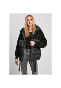 Kurtka damska Urban Classics sherpa mix puffer. Kolor: czarny. Materiał: puch #1