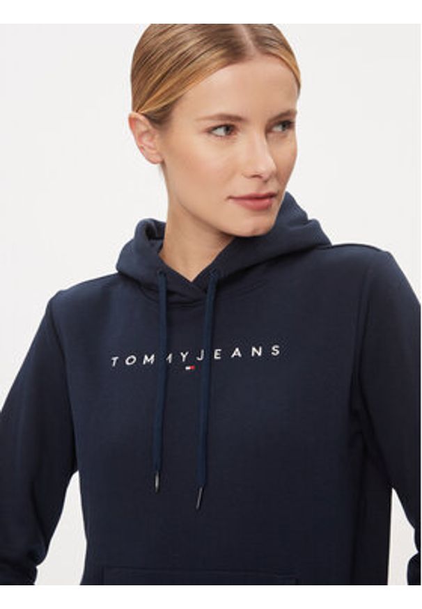 Tommy Jeans Bluza Linear DW0DW17324 Granatowy Regular Fit. Kolor: niebieski. Materiał: bawełna