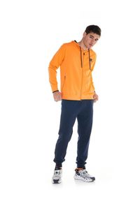 LEONE 1947 APPAREL - Sportowy dres męski Fluo z kapturem. Kolor: pomarańczowy, niebieski, wielokolorowy. Materiał: dresówka. Sport: fitness