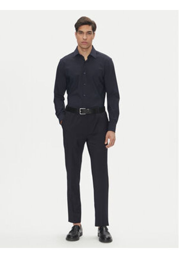BOSS Koszula P-Hank 50539391 Granatowy Slim Fit. Kolor: niebieski. Materiał: syntetyk