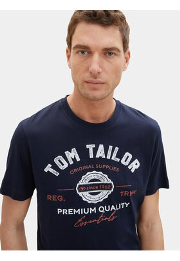 Tom Tailor T-Shirt 1037735 Granatowy Regular Fit. Kolor: niebieski. Materiał: bawełna