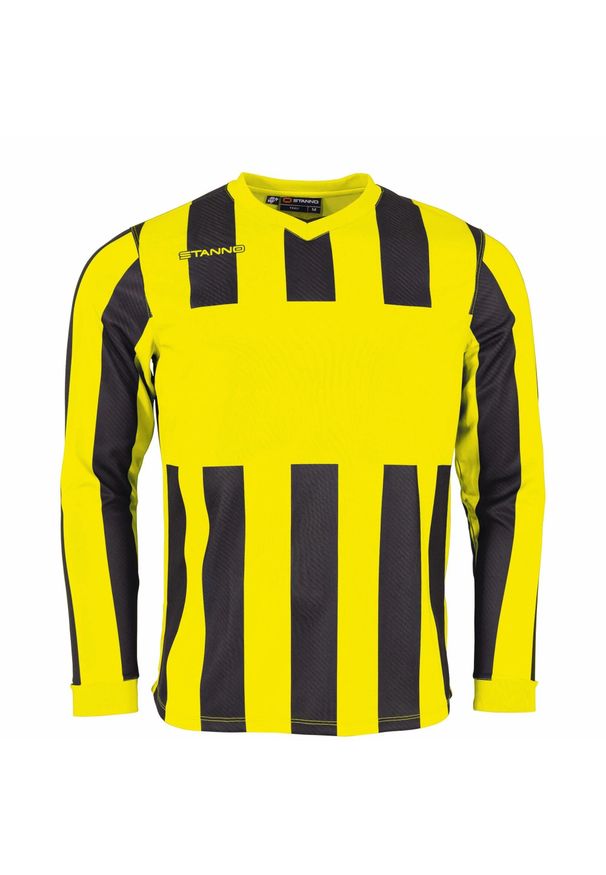 STANNO - Dziecięcy dżersej z długim rękawem Stanno Aspire. Kolor: wielokolorowy, żółty, czarny. Materiał: jersey. Długość rękawa: długi rękaw. Długość: długie. Wzór: paski