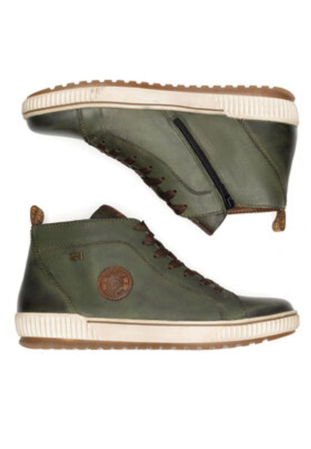 Remonte Sneakersy D0771-54 Zielony. Kolor: zielony. Materiał: skóra