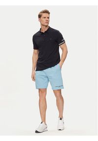 TOMMY HILFIGER - Tommy Hilfiger Szorty sportowe Logo MW0MW34201 Błękitny Regular Fit. Kolor: niebieski. Materiał: syntetyk, bawełna. Styl: sportowy #4