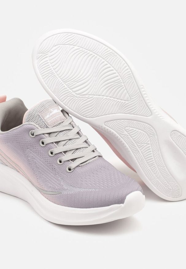 Renee - Jasnoszare Buty Sportowe Sneakersy Zdobione Efektem Ombre Banelissa. Okazja: na co dzień. Kolor: szary. Szerokość cholewki: normalna. Wzór: aplikacja. Sport: fitness