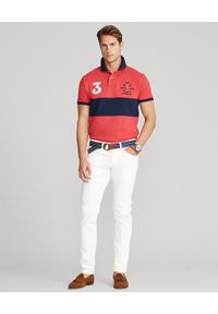 Ralph Lauren - RALPH LAUREN - Koszulka polo Custom Slim Fit. Typ kołnierza: polo. Kolor: czerwony. Wzór: aplikacja, haft #4