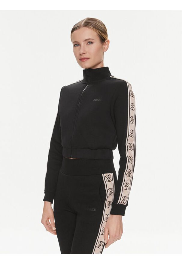 Guess Bluza V3RQ12 KB3P2 Czarny Regular Fit. Kolor: czarny. Materiał: syntetyk, bawełna
