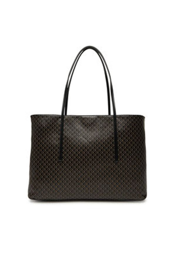Calvin Klein Torebka Emblem Aop Tote W/ Pouch LV04F3266G Czarny. Kolor: czarny. Materiał: skórzane