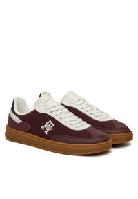 TOMMY HILFIGER - Tommy Hilfiger Sneakersy Heritage Sneaker Perf FW0FW08380 Bordowy. Kolor: czerwony. Materiał: zamsz, skóra #4