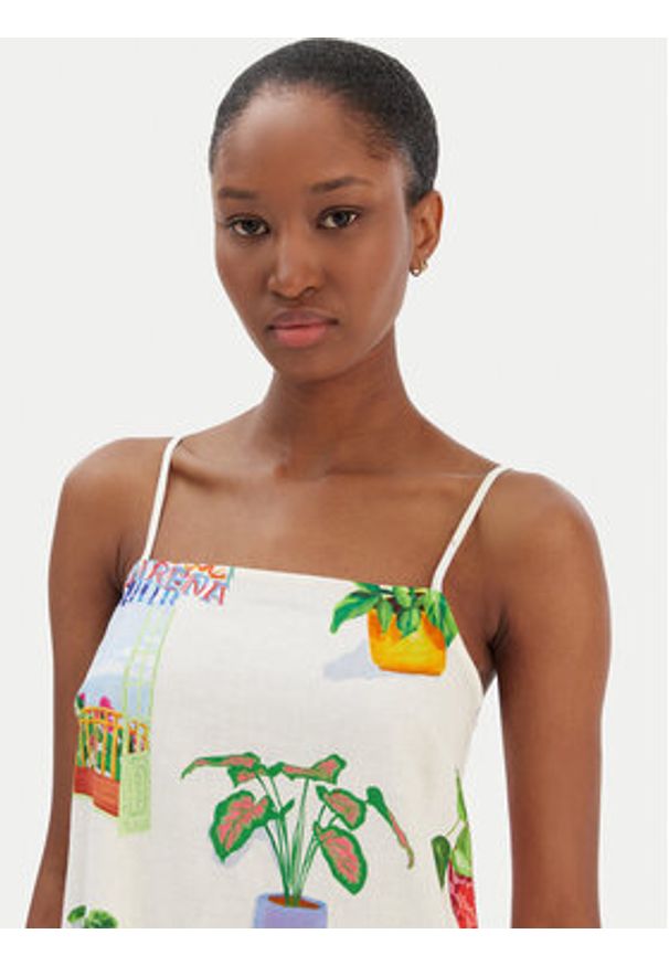 Seafolly Sukienka letnia La Boca 55652-DR Écru Regular Fit. Materiał: bawełna. Sezon: lato