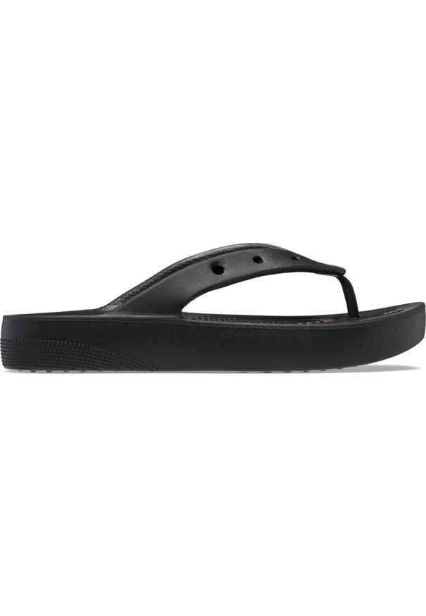 Japonki plażowe damskie Crocs Classic Platform Flip. Okazja: na plażę. Kolor: czarny. Obcas: na platformie. Styl: elegancki, klasyczny