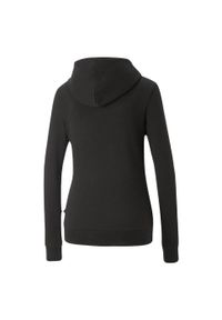 Puma - Damska Bluza Z Kapturem Z Haftem Essential. Typ kołnierza: kaptur. Kolor: czarny. Wzór: haft