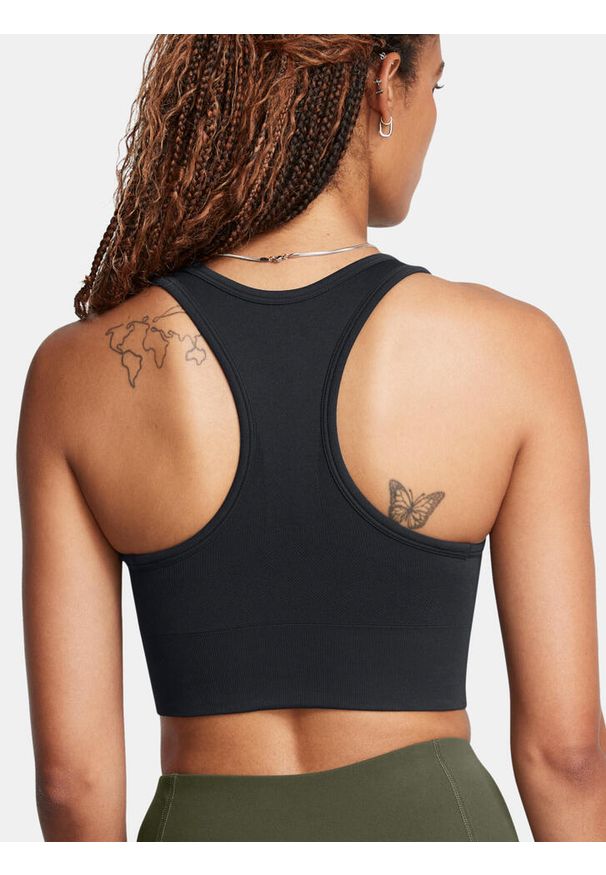 Biustonosz treningowy Under Armour Vanish Seamless Mid Branded. Kolor: czarny. Sport: fitness