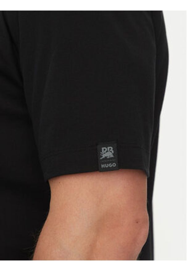 Hugo - HUGO Polo Dodac_RB 50542748 Czarny Regular Fit. Typ kołnierza: polo. Kolor: czarny. Materiał: bawełna