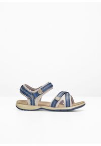 bonprix - Sandały trekkingowe z profilowaną podeszwą. Zapięcie: rzepy. Kolor: niebieski. Styl: sportowy #1