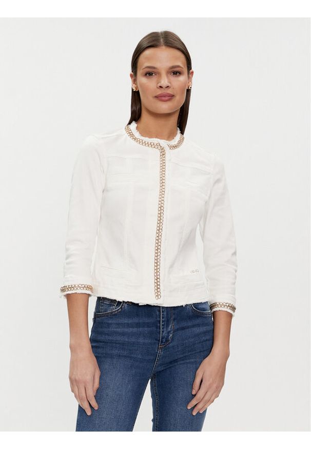 Liu Jo Kurtka jeansowa UXX039 D4128 Biały Regular Fit. Kolor: biały. Materiał: bawełna