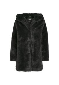 Urban Classics - Parka dla kobiet Urban Classic hooded teddy coat. Typ kołnierza: kaptur. Kolor: czarny. Sezon: zima #1