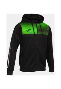 Bluza z zamkiem Joma Eco Supernova 2XL - Czarna/Zieleń Fluorescencyjna. Typ kołnierza: kaptur. Kolor: wielokolorowy, niebieski, czarny. Materiał: poliester. Sport: piłka nożna #1