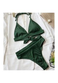 Intica - Dwuczęściowy strój kąpielowy z regulowanymi ramiączkami Natalia. Kolor: zielony. Materiał: tkanina, materiał
