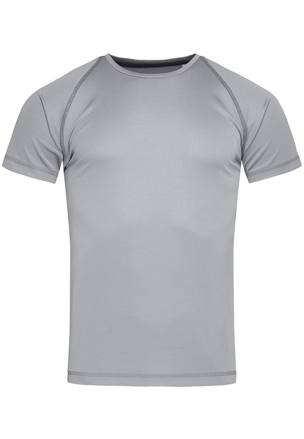 Szary t-shirt Stedman sportowy, raglanowy rękaw