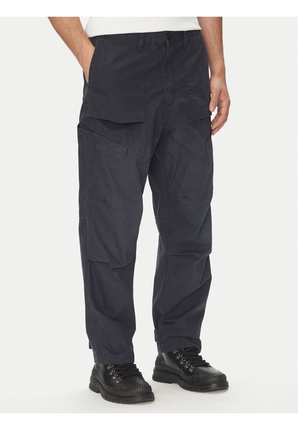 G-Star RAW - G-Star Raw Spodnie materiałowe Fatigue 3D D26196-D387 Granatowy Relaxed Fit. Kolor: niebieski. Materiał: bawełna