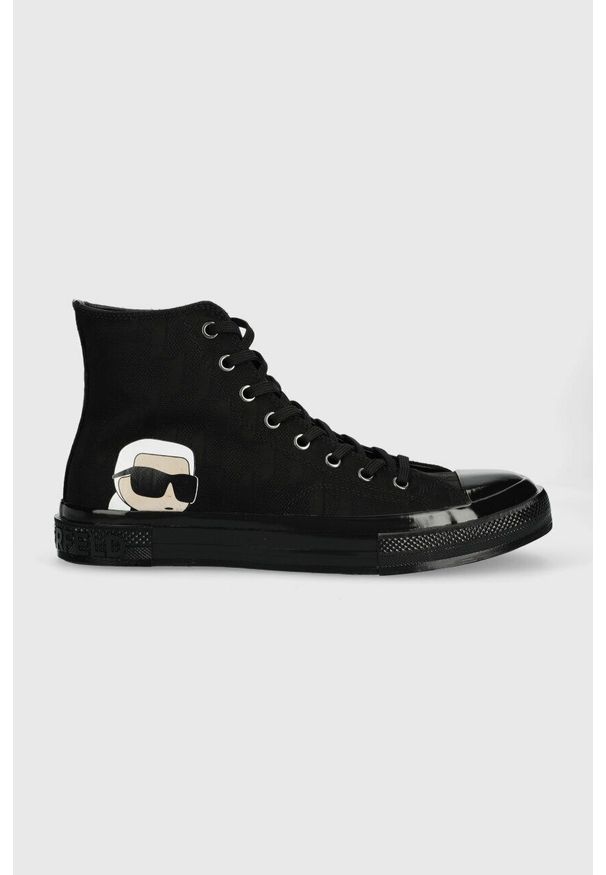 Karl Lagerfeld trampki KAMPUS III KL50359 męskie kolor czarny. Nosek buta: okrągły. Zapięcie: sznurówki. Kolor: czarny. Materiał: guma