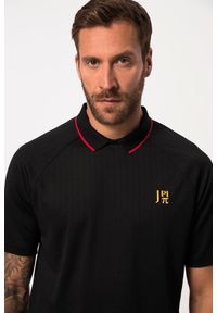 JAY-PI - Męska Koszulka polo FLEXNAMIC® piłka nożna funkcyjny dżersej kołnierzyk polo. Typ kołnierza: polo. Kolekcja: plus size. Kolor: czarny. Materiał: poliester, materiał