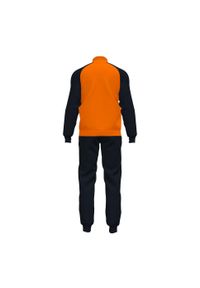 Dres do piłki nożnej dla dzieci Joma Academy IV. Kolor: czarny, pomarańczowy, wielokolorowy. Materiał: dresówka. Styl: sportowy