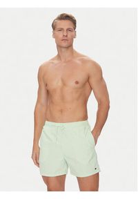 TOMMY HILFIGER - Tommy Hilfiger Szorty kąpielowe UM0UM03477 Zielony Regular Fit. Kolor: zielony. Materiał: syntetyk #4