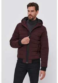 DKNY - Dkny Kurtka męska kolor fioletowy zimowa. Okazja: na co dzień. Typ kołnierza: kaptur. Kolor: fioletowy. Materiał: materiał, puch. Sezon: zima. Styl: casual #1