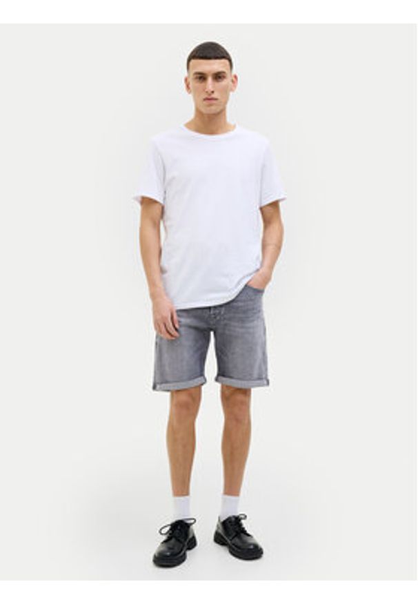 Jack & Jones - Jack&Jones Szorty jeansowe Rick 12269612 Szary Regular Fit. Kolor: szary. Materiał: bawełna