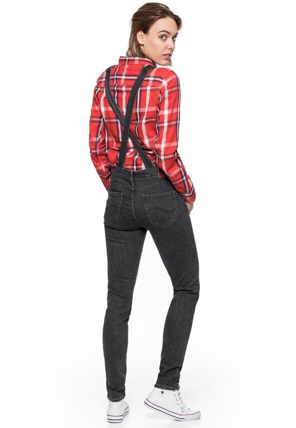 Lee - DAMSKIE OGRODNICZKI LEE BIB SKINNY BLACK WASH L39EWLSF
