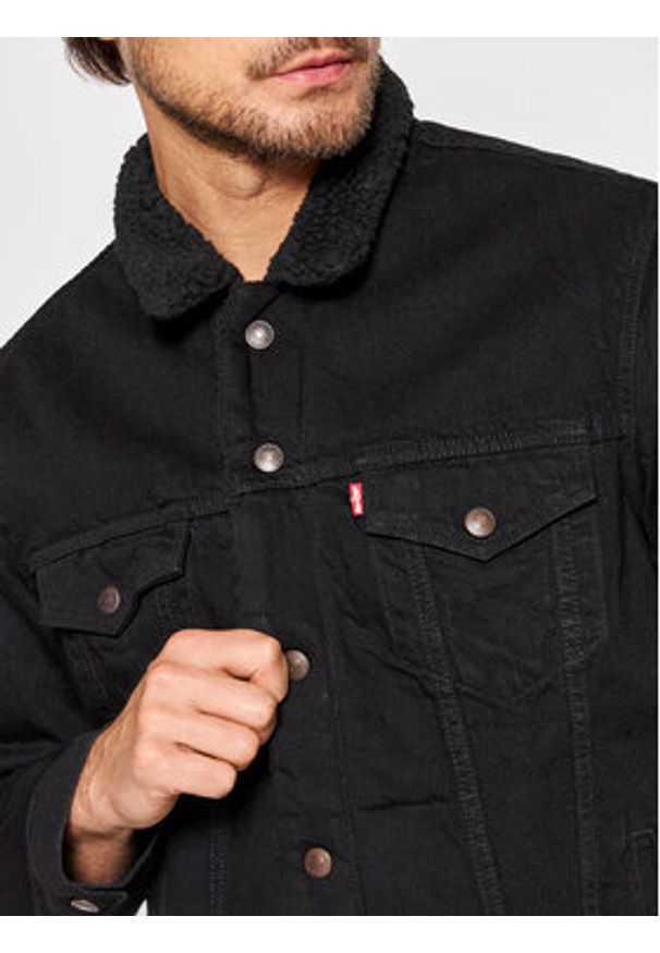 Levi's® Kurtka jeansowa Type III Sherpa 16365-0100 Czarny Regular Fit. Kolor: czarny. Materiał: jeans, bawełna