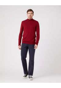 Wrangler - WRANGLER SEASONAL KNIT MĘSKI SWETER GOLF RHUBARB RED W8D12PXRO. Typ kołnierza: golf #3