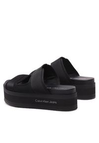 Calvin Klein Jeans Klapki Flatporm Sandal Webb YW0YW01074 Czarny. Kolor: czarny. Materiał: materiał #4
