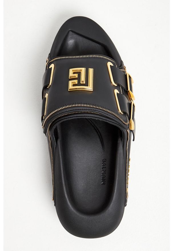 Balmain - Klapki męskie skórzane BALMAIN. Materiał: skóra