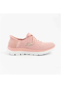 skechers - Buty sportowe damskie Skechers Summits-New Daily Slip-ins. Okazja: na co dzień. Kolor: różowy. Materiał: materiał. Szerokość cholewki: normalna