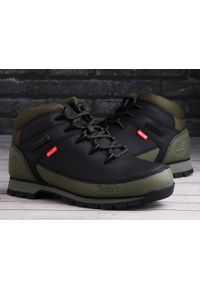 Timberland - Buty męskie zimowe wysokie TIMBERLAND EURO SPRINT MID HIKER. Kolor: wielokolorowy, czarny, zielony. Sezon: zima. Sport: bieganie