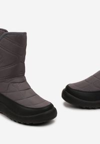 Born2be - Szare Śniegowce za Kostkę Maidalle. Wysokość cholewki: za kostkę. Nosek buta: okrągły. Zapięcie: zamek. Kolor: szary. Materiał: materiał, futro. Sezon: zima. Obcas: na obcasie. Styl: klasyczny. Wysokość obcasa: niski #4