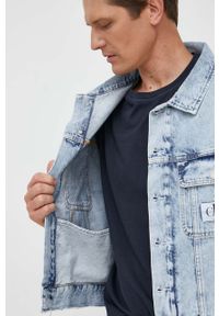 Calvin Klein Jeans kurtka jeansowa męska kolor niebieski przejściowa oversize. Kolor: niebieski. Materiał: bawełna, denim #6