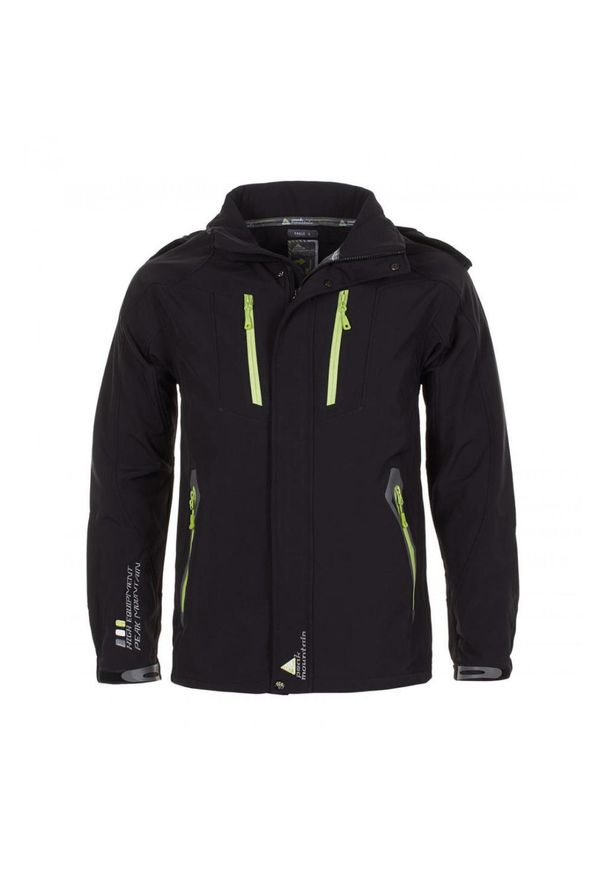 PEAK MOUNTAIN - Dziecięca kurtka softshellowa Peak Mountain Ecilo. Kolor: czarny. Sezon: zima. Sport: narciarstwo