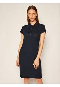TOMMY HILFIGER - Tommy Hilfiger Sukienka codzienna Heritage WW0WW24973 Granatowy Slim Fit. Okazja: na co dzień. Kolor: niebieski. Materiał: bawełna. Typ sukienki: proste. Styl: casual