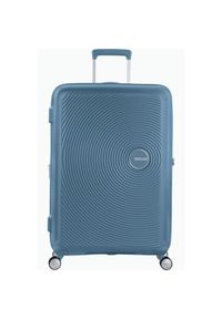 AMERICAN TOURISTER - Walizka turystyczna Soundbox Spinner 77 TSA EXP 97L. Kolor: niebieski