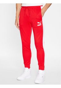 Puma Spodnie dresowe Iconic T7 530098 Czerwony Regular Fit. Kolor: czerwony. Materiał: syntetyk