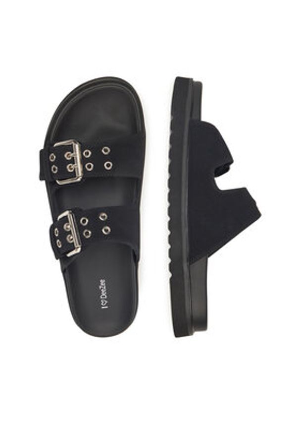 DeeZee Klapki HY86009-16 Czarny. Kolor: czarny. Materiał: syntetyk, skóra