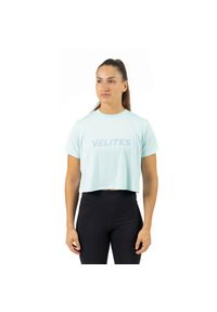 VELITES - Damski crop top Velites Holo. Kolor: zielony, wielokolorowy, beżowy. Sport: fitness